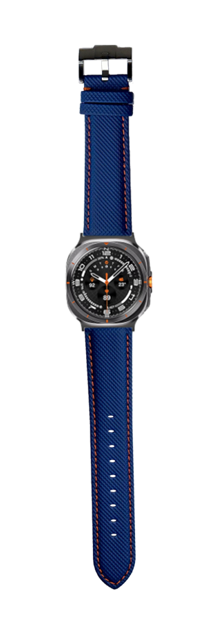 [Galaxy Watch 7 Ultra] Sailcloth - Electric Blue | Orange Stitching