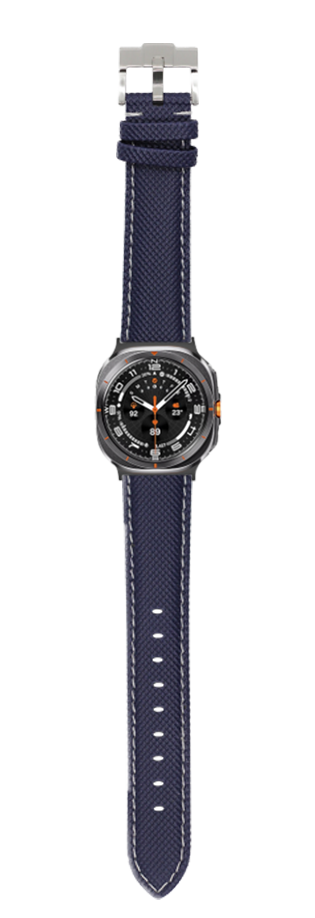 [Galaxy Watch 7 Ultra] Sailcloth - Navy Blue | White Stitching