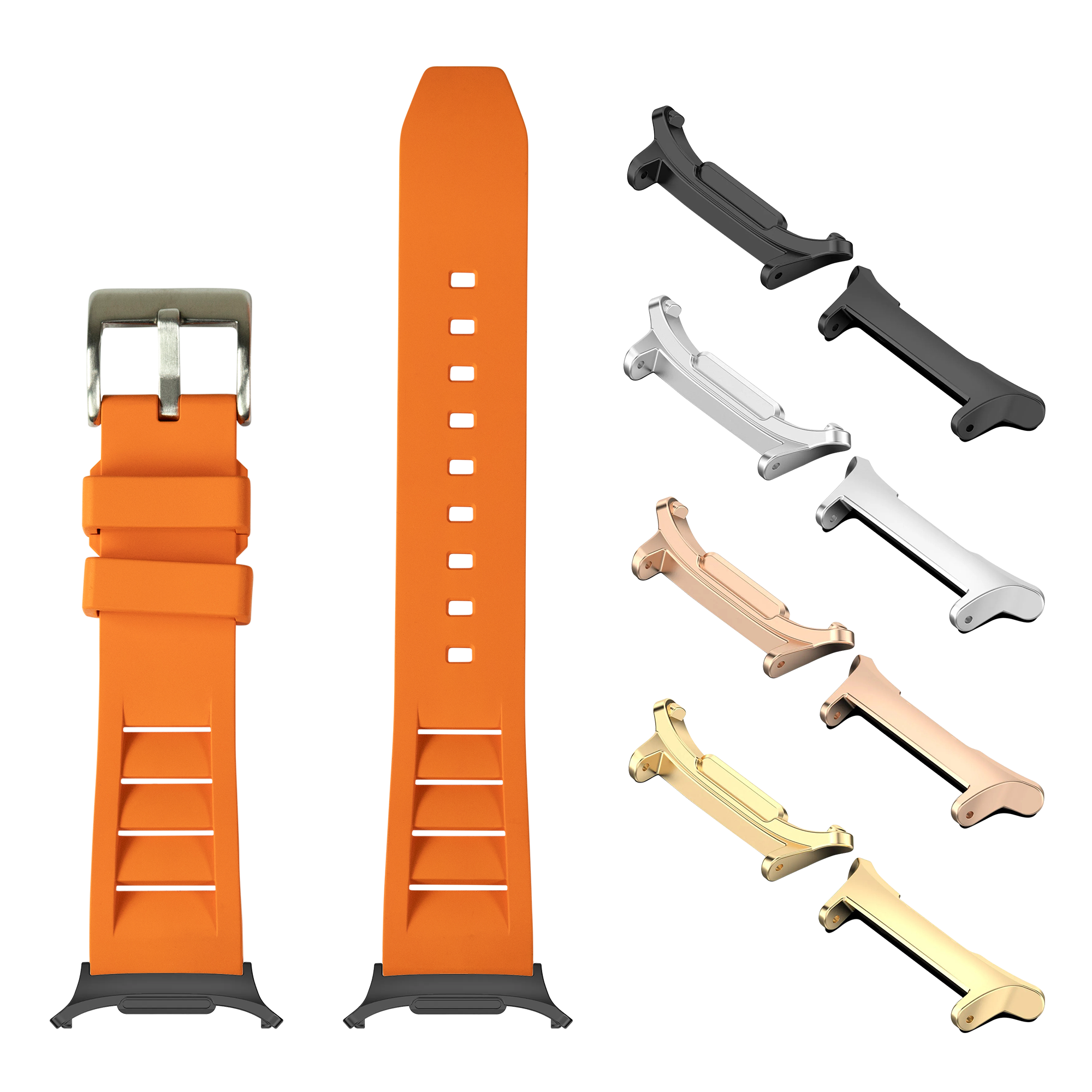 [Galaxy Watch 7 Ultra] Shark Fin FKM Rubber - Orange