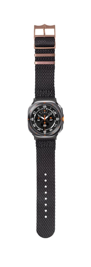 [Galaxy Watch 7 Ultra] Sharktooth Militex - Black [Bronze Coloured Hardware]