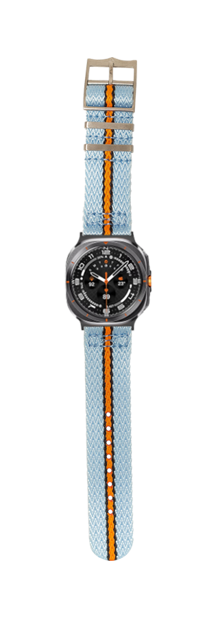 [Galaxy Watch 7 Ultra] Sharktooth Militex - Sky Blue / Black / Orange