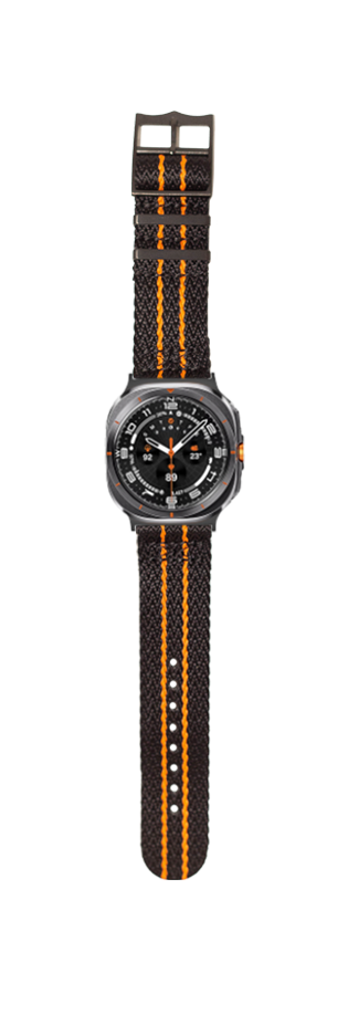 [Galaxy Watch 7 Ultra] Sharktooth Militex - Stealth Black/Orange [Black Hardware]