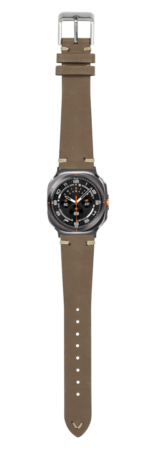 [Galaxy Watch 7 Ultra] Vintage Knotted - Nubuck Leather - Dark Brown