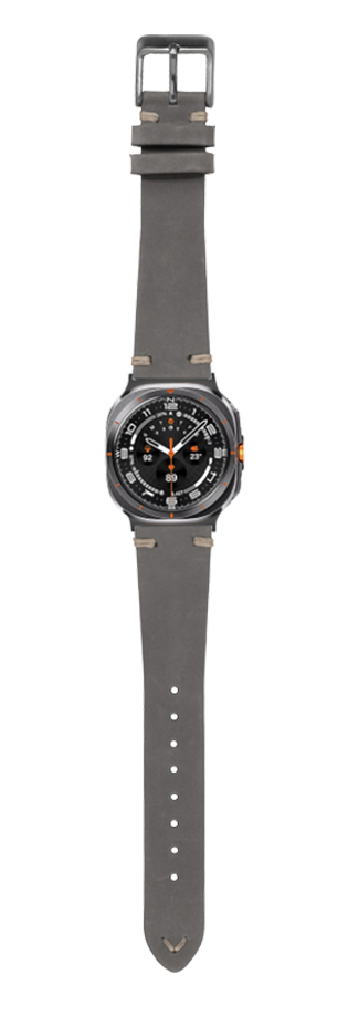 [Galaxy Watch 7 Ultra] Vintage Knotted - Nubuck Leather - Grey