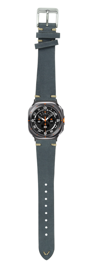 [Galaxy Watch 7 Ultra] Vintage Knotted - Nubuck Leather - Slate Grey