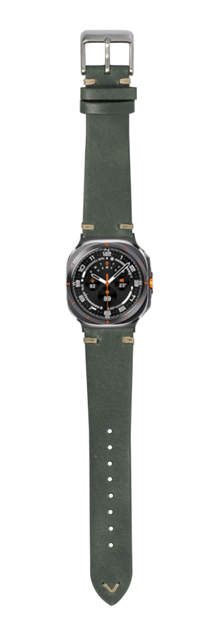 [Galaxy Watch 7 Ultra] Vintage Knotted Leather - Forest Green