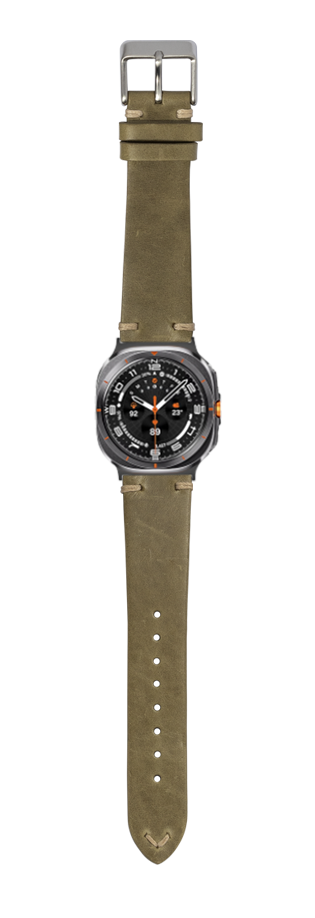 [Galaxy Watch 7 Ultra] Vintage Knotted Leather - Olive Green