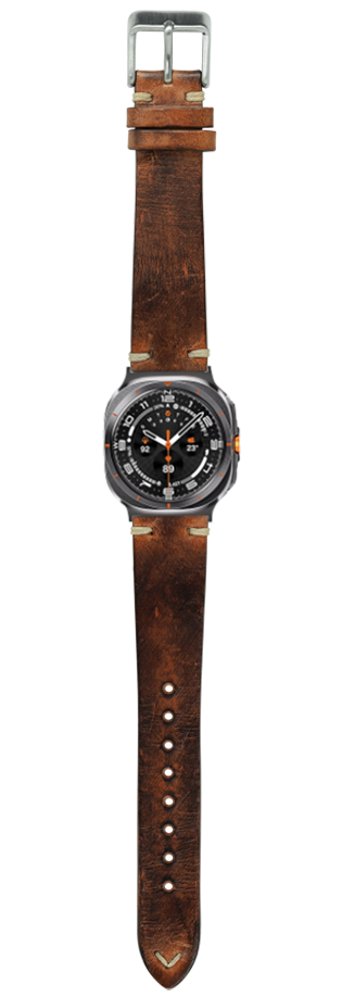 [Galaxy Watch 7 Ultra] Vintage Knotted Leather - Smoked Brown