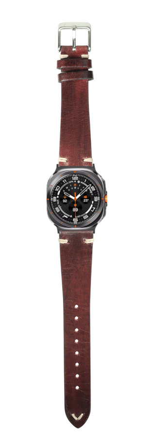 [Galaxy Watch 7 Ultra] Vintage Knotted Leather - Smoked Dark Brown