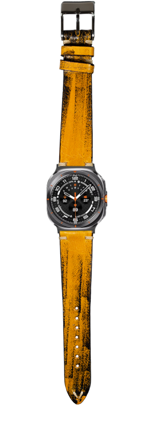 [Galaxy Watch 7 Ultra] Vintage Knotted Leather - Smoked Yellow