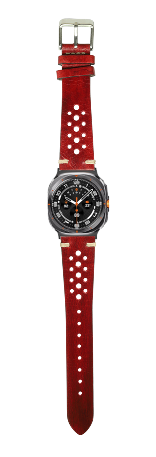 [Galaxy Watch 7 Ultra] Vintage Rally Leather - Burnished Red