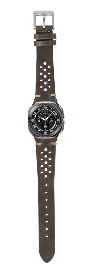 [Galaxy Watch 7 Ultra] Vintage Rally Leather - Dark Brown