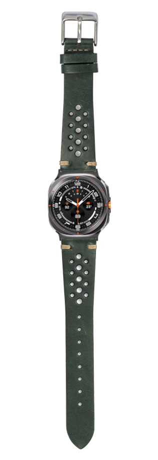 [Galaxy Watch 7 Ultra] Vintage Rally Leather - Forest Green