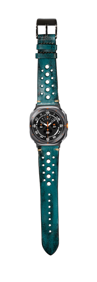 [Galaxy Watch 7 Ultra] Vintage Rally Leather - Petrol Blue