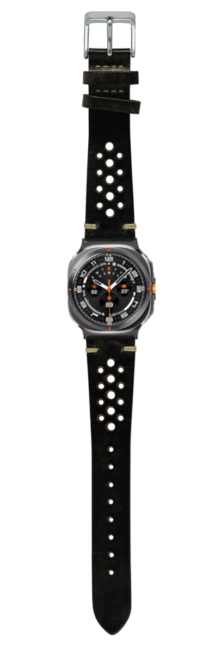 [Galaxy Watch 7 Ultra] Vintage Rally Leather - Smoked Black