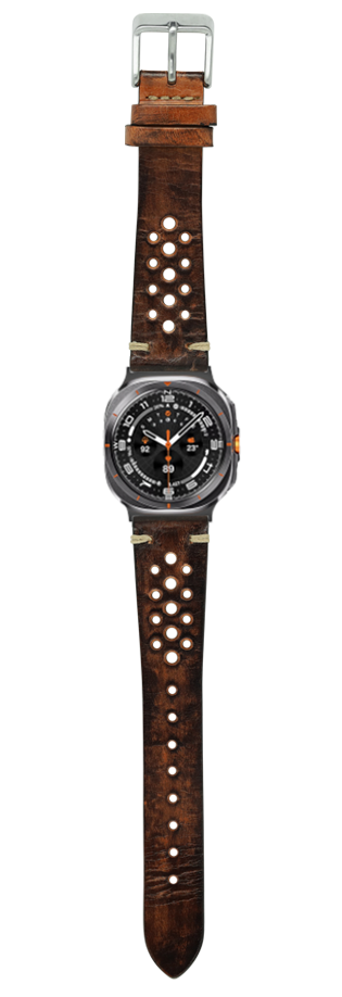 [Galaxy Watch 7 Ultra] Vintage Rally Leather - Smoked Brown