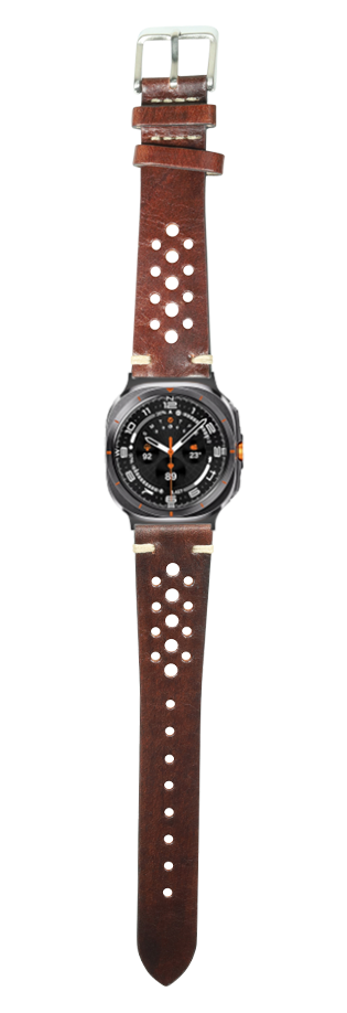 [Galaxy Watch 7 Ultra] Vintage Rally Leather - Smoked Dark Brown