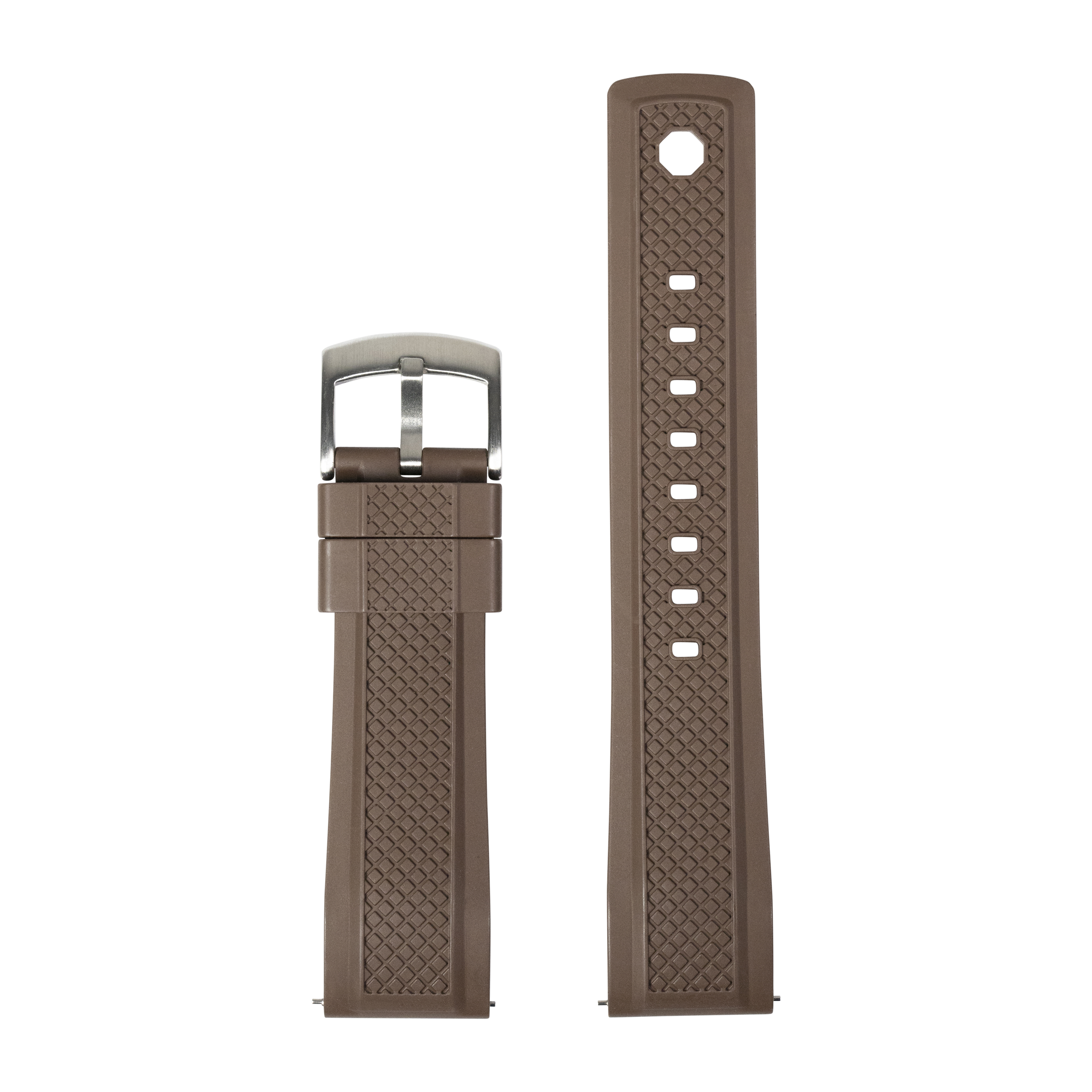 [Fitbit Versa 3 & 4/Sense 1 & 2] GridLock FKM Rubber - Coffee Brown