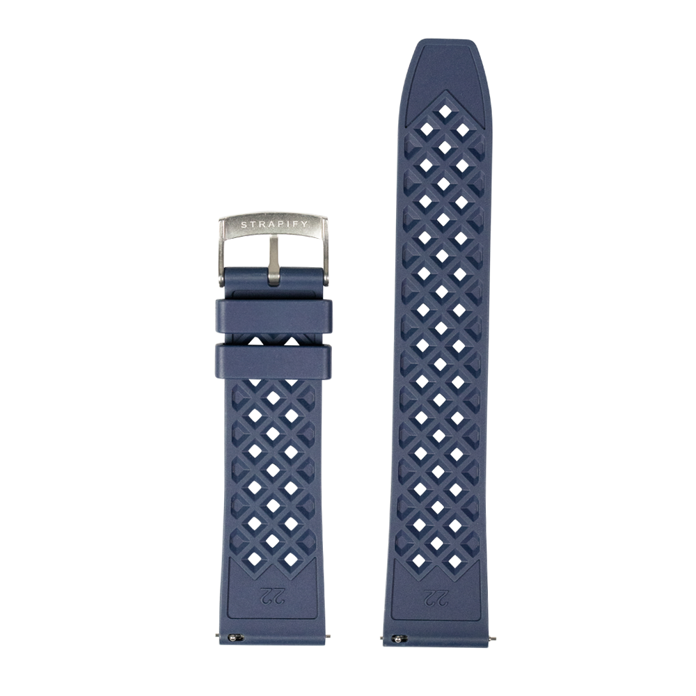 [Fitbit Versa 3 & 4/Sense 1 & 2] King Honeycomb FKM Rubber - Navy Blue