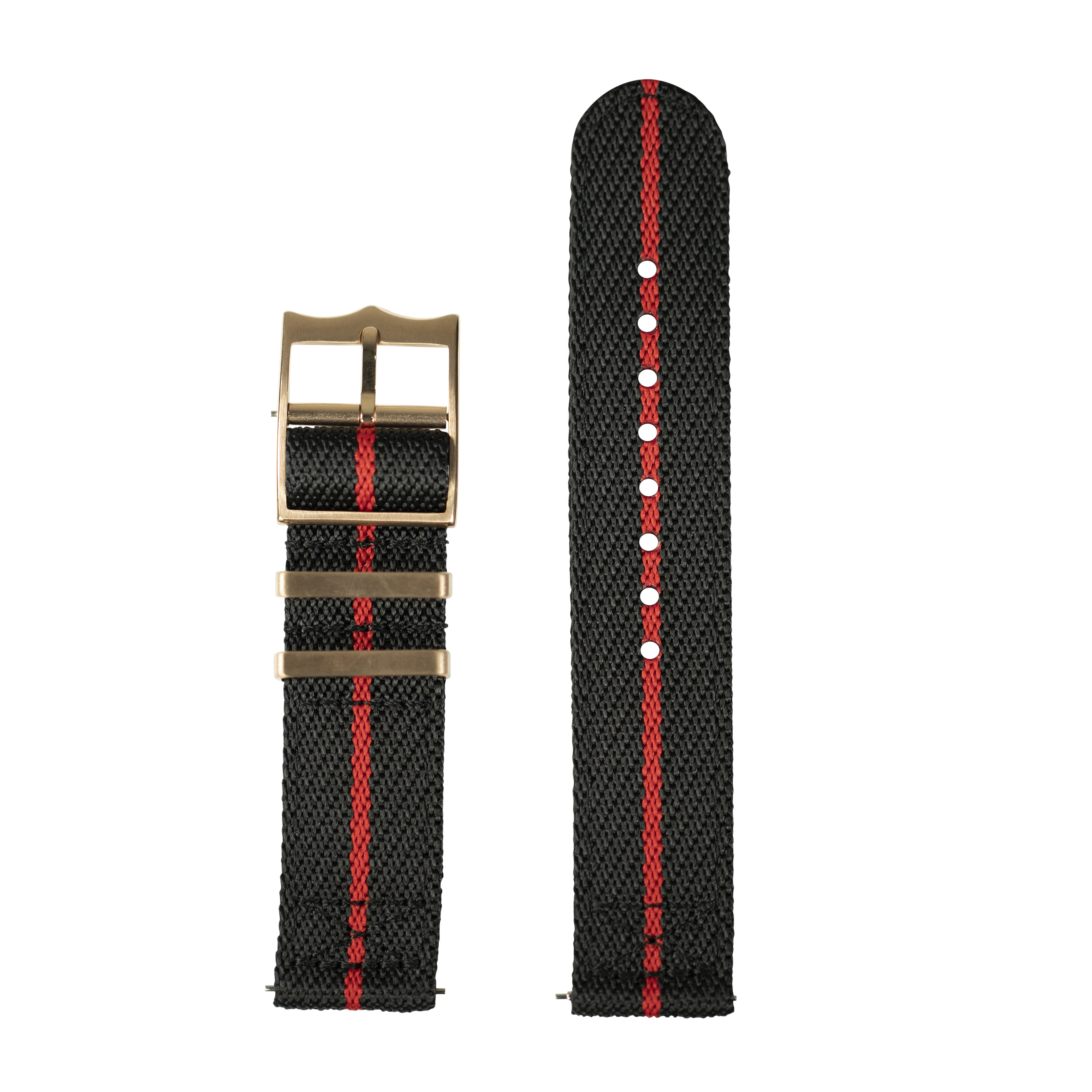 [Galaxy Watch 7 Ultra] Cross Militex - Black / Red [Rose Gold Hardware]