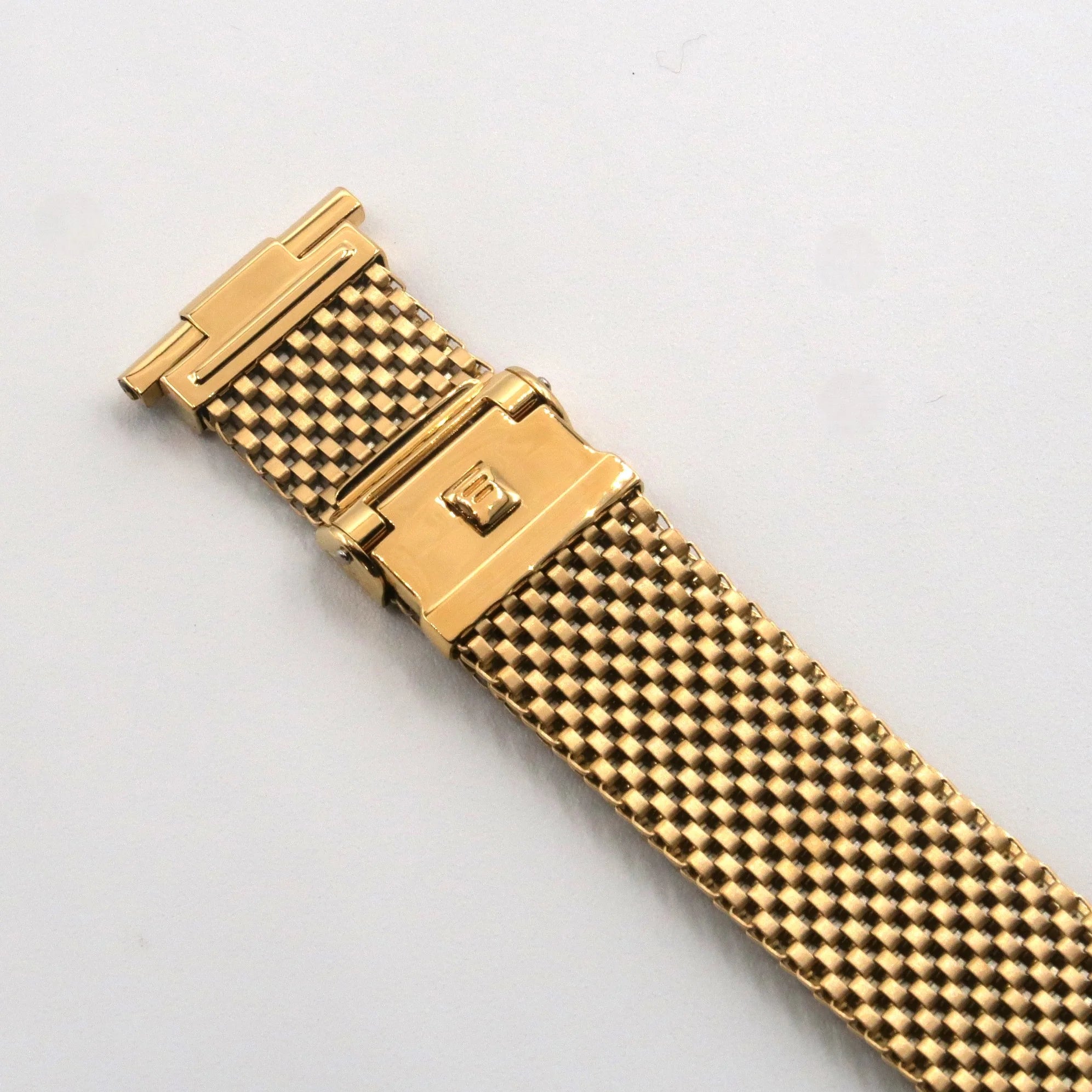 [Forstner] Gold Plated Wide Version Komfit "JB" Mesh Watch Bracelet with Straight Ends