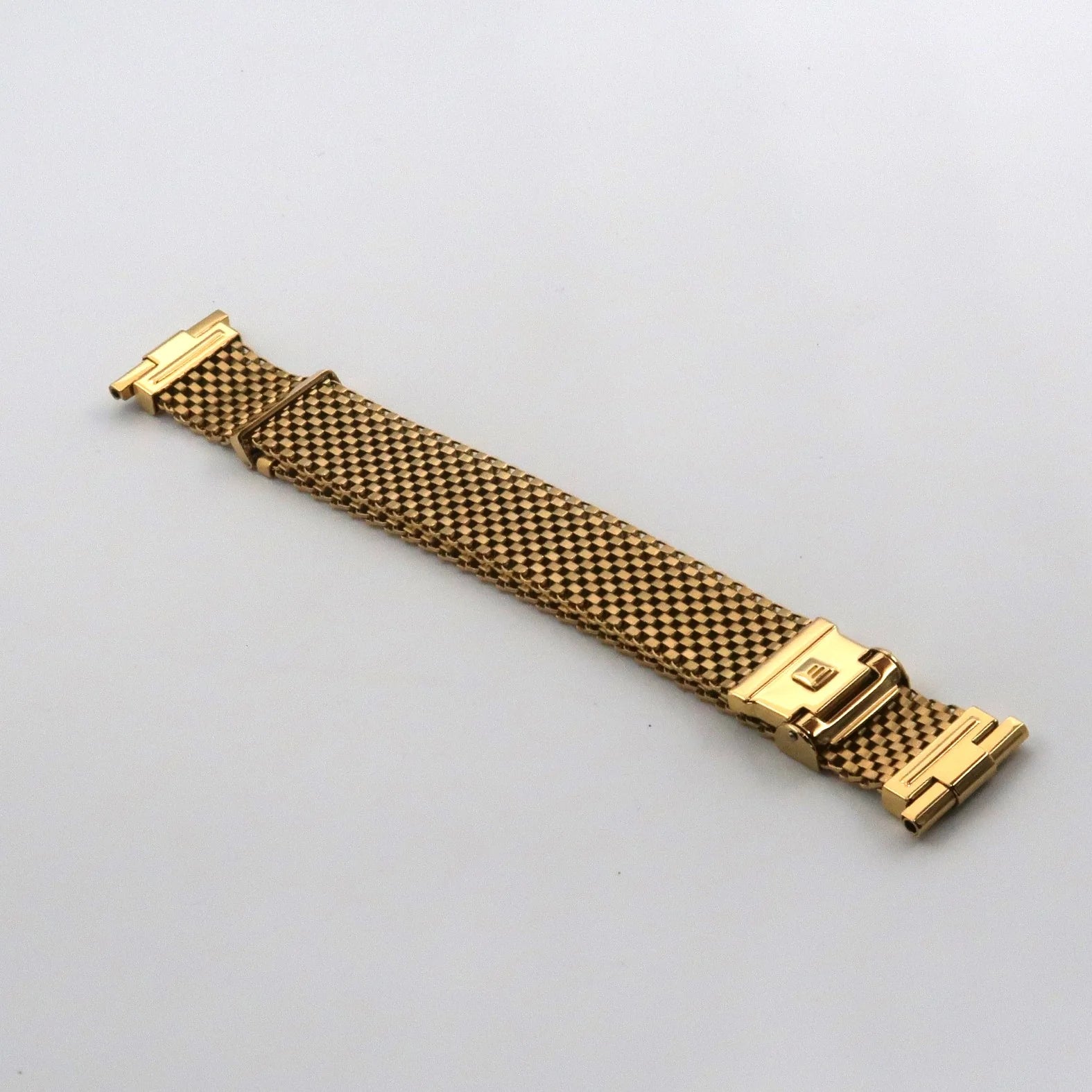 [Forstner] Gold Plated Komfit "JB" Mesh Watch Bracelet with Straight Ends