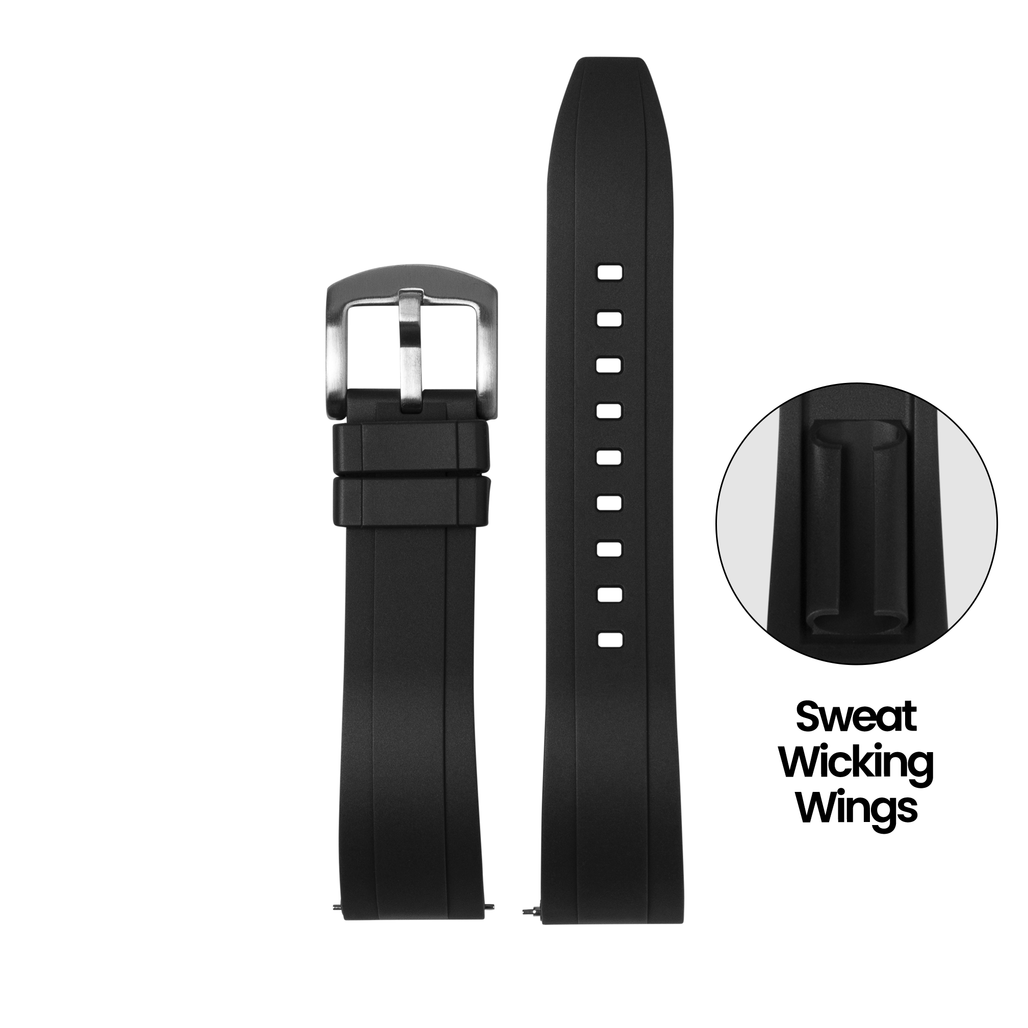 [Fitbit Versa 3 & 4/Sense 1 & 2] Kingston FKM Rubber - Black
