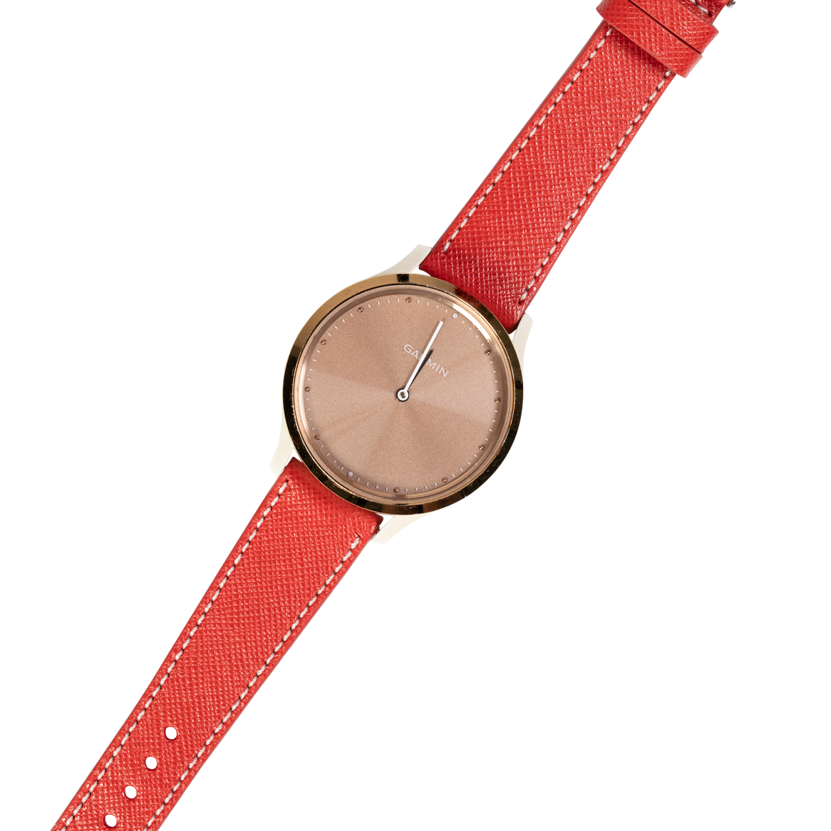 [Fitbit Versa 3 & 4/Sense 1 & 2] Saffiano Leather - Red with White Stitching