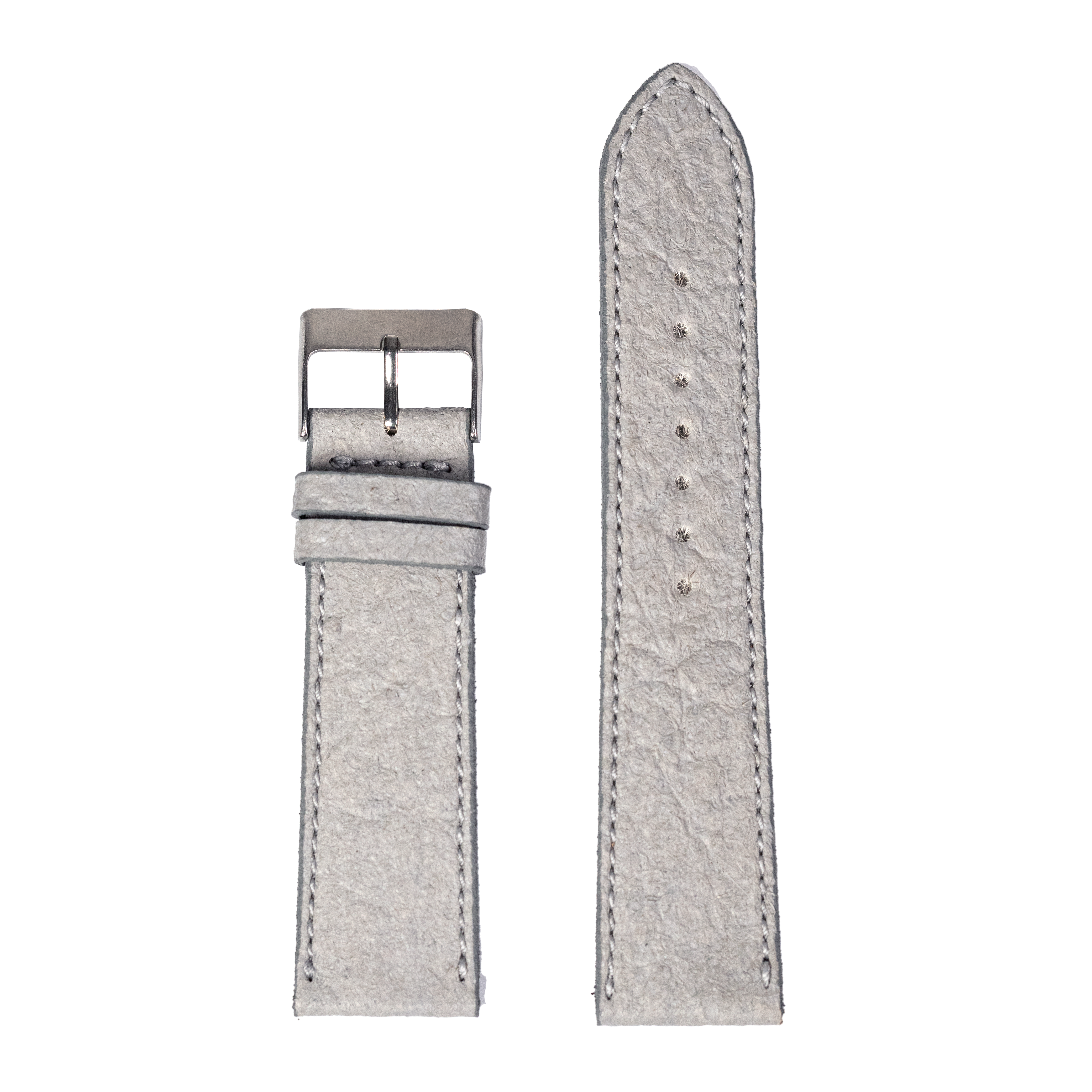 [Fitbit Versa 3 & 4/Sense 1 & 2] Pineapple Vegan Leather - Grey | White Stitching