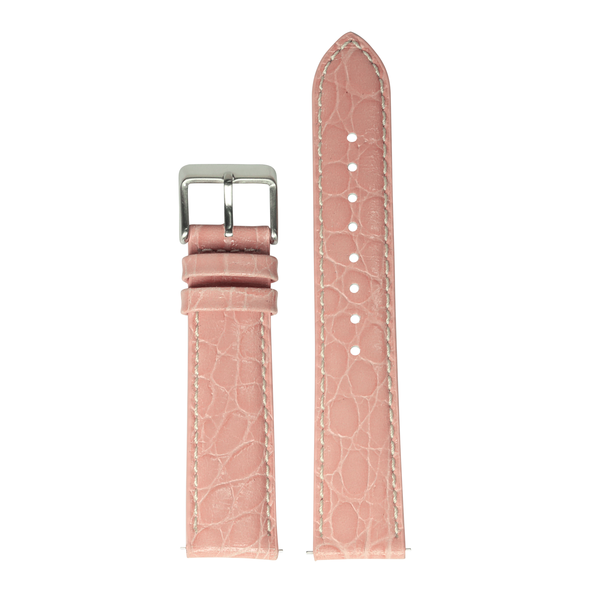 [Galaxy Watch 7 Ultra] Alligator Leather - Pink with White Stitching