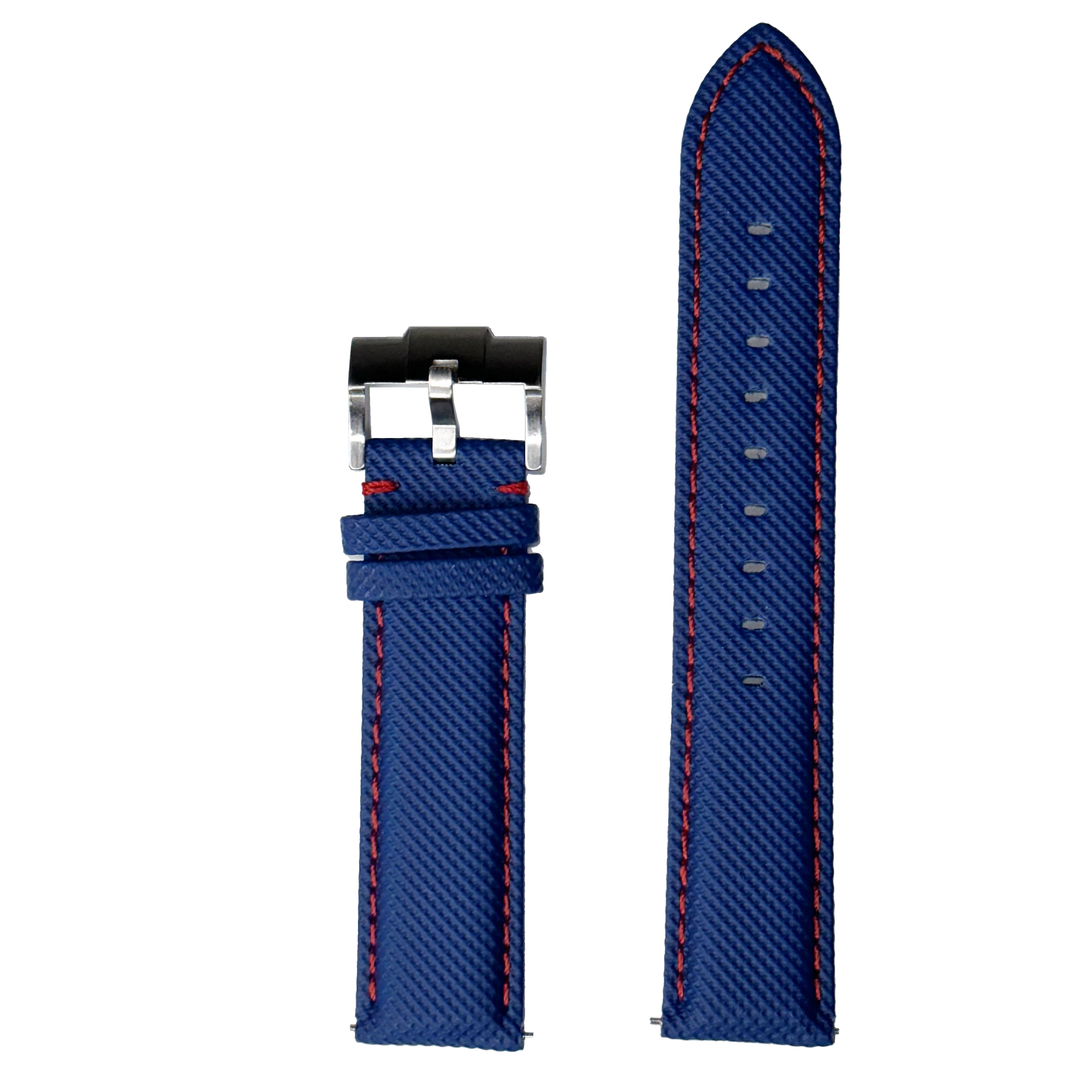 [Apple Watch] Sailcloth - Electric Blue | Red Stitching