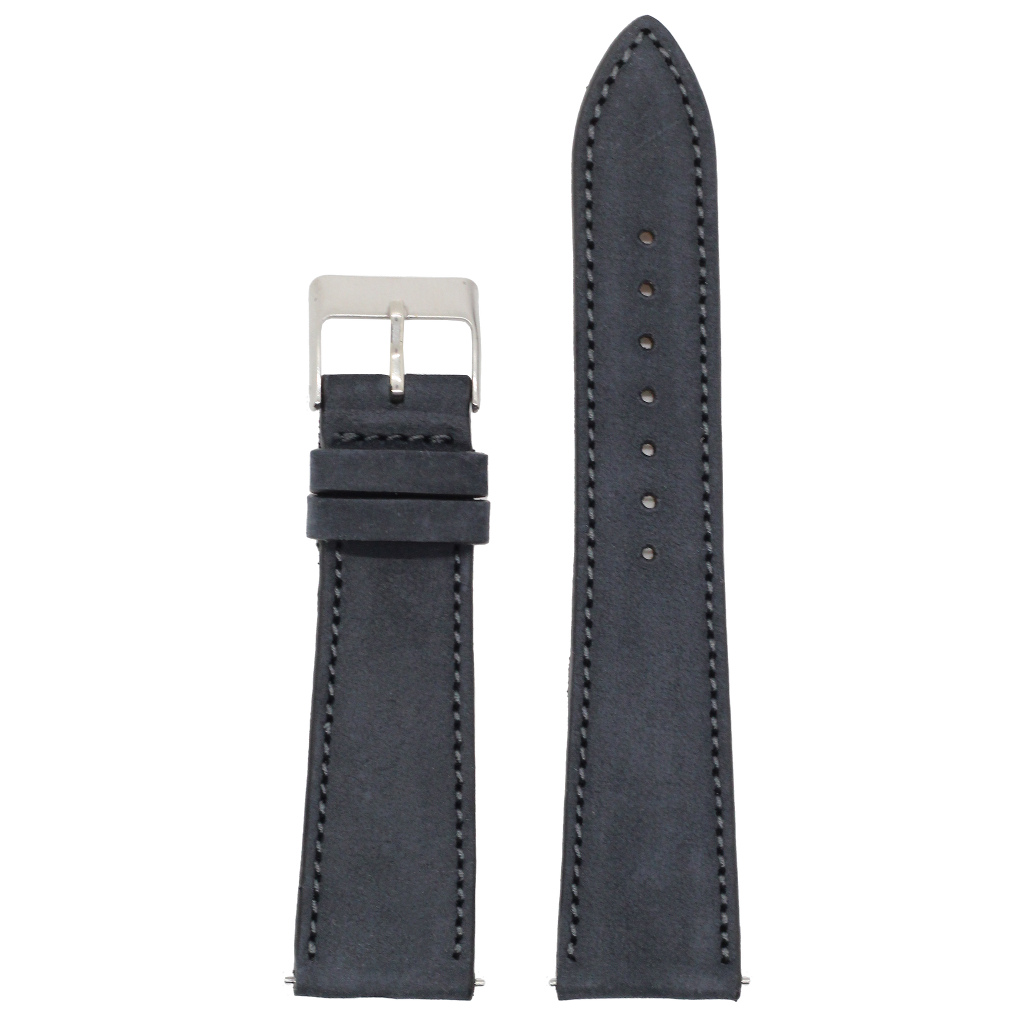 Black Nubuck Leather Watch Strap Replacement - Top-Grain Leather