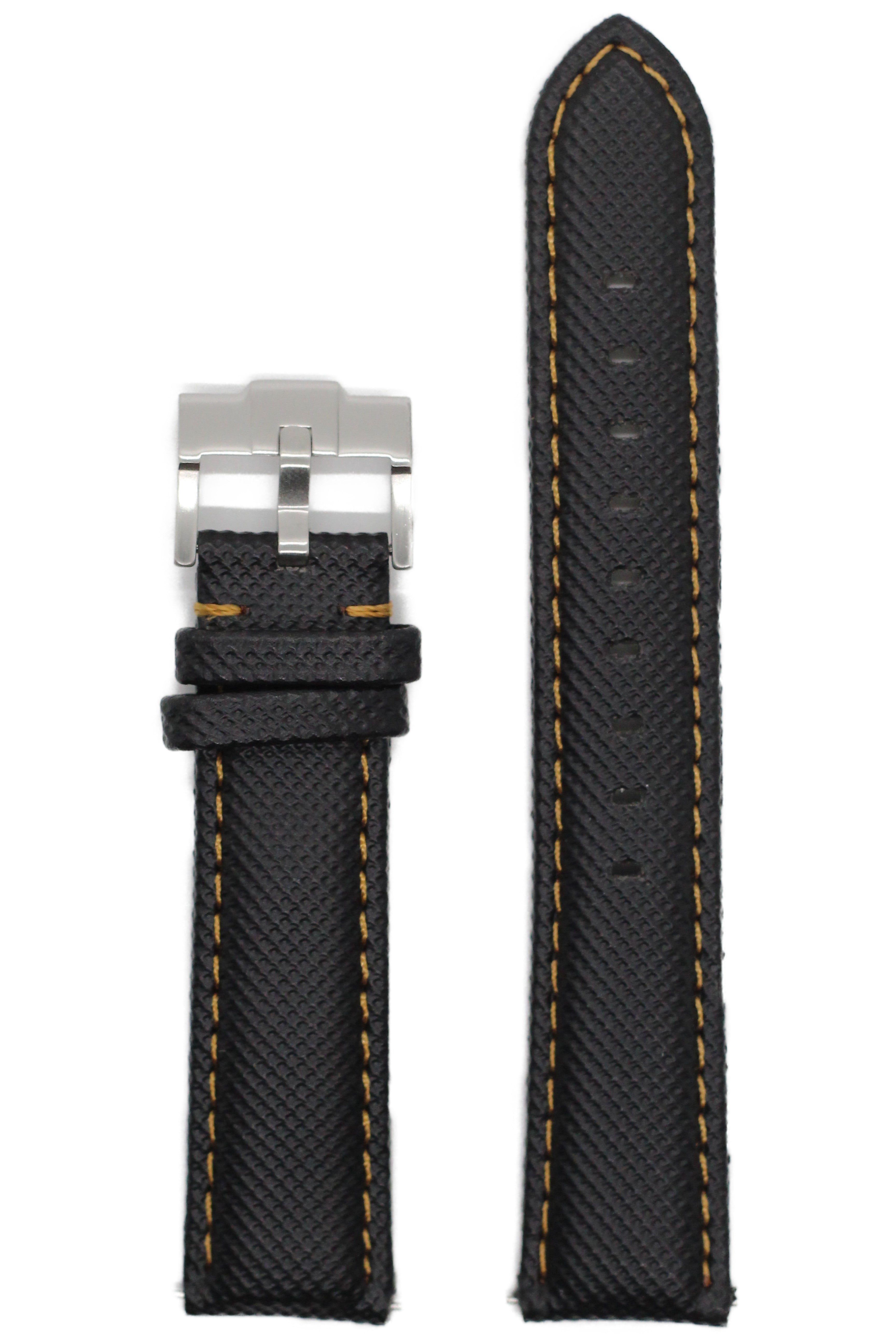 [Apple Watch] Sailcloth - Black | Gold Stitching