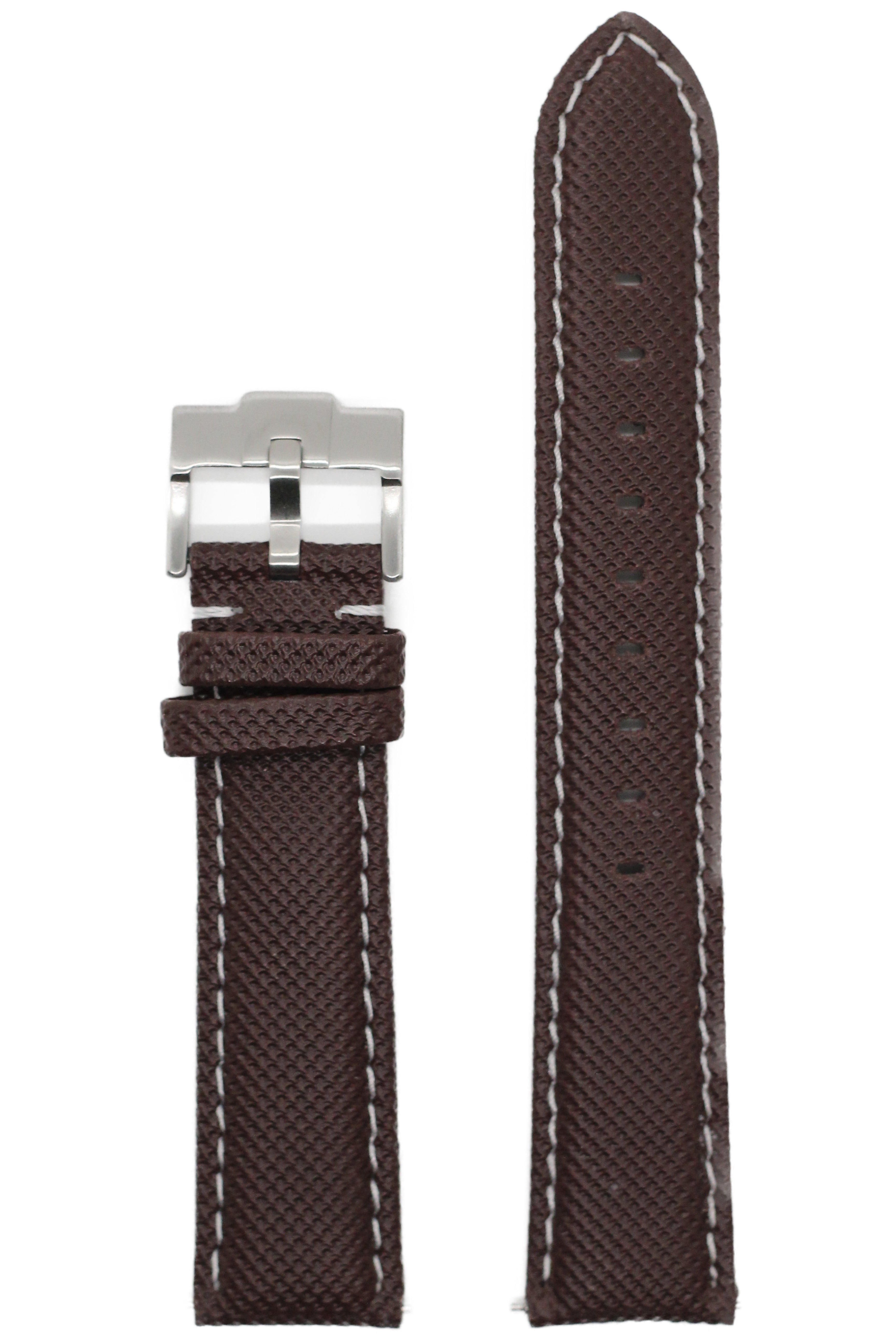 [Apple Watch] Sailcloth - Coffee Brown | White Stitching