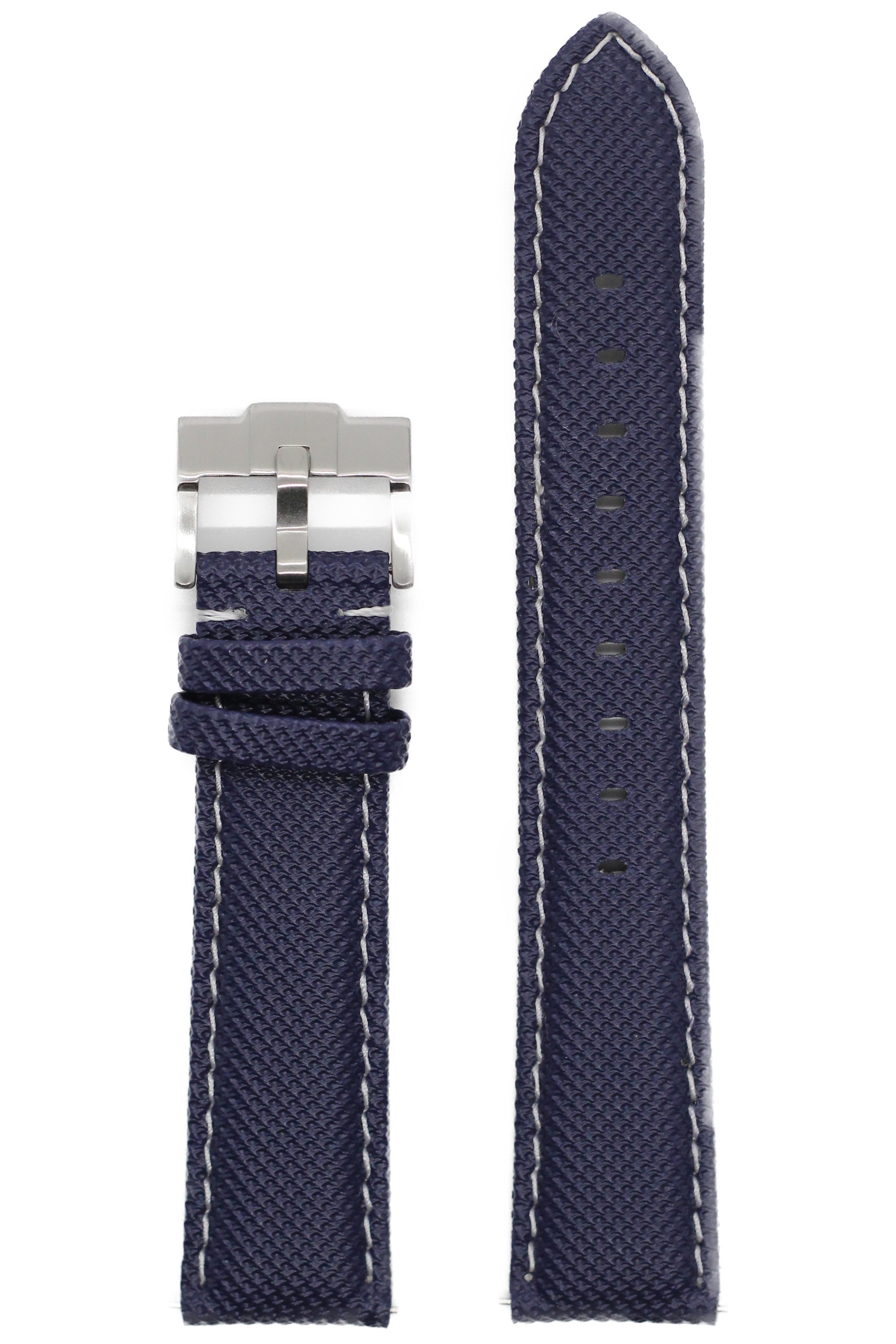 [Apple Watch] Sailcloth - Navy Blue | White Stitching